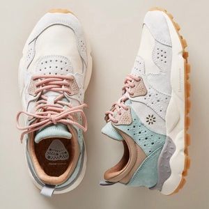 Corax Flower Mountain Sneakers in beige/multi (with pops of pink, light blue)